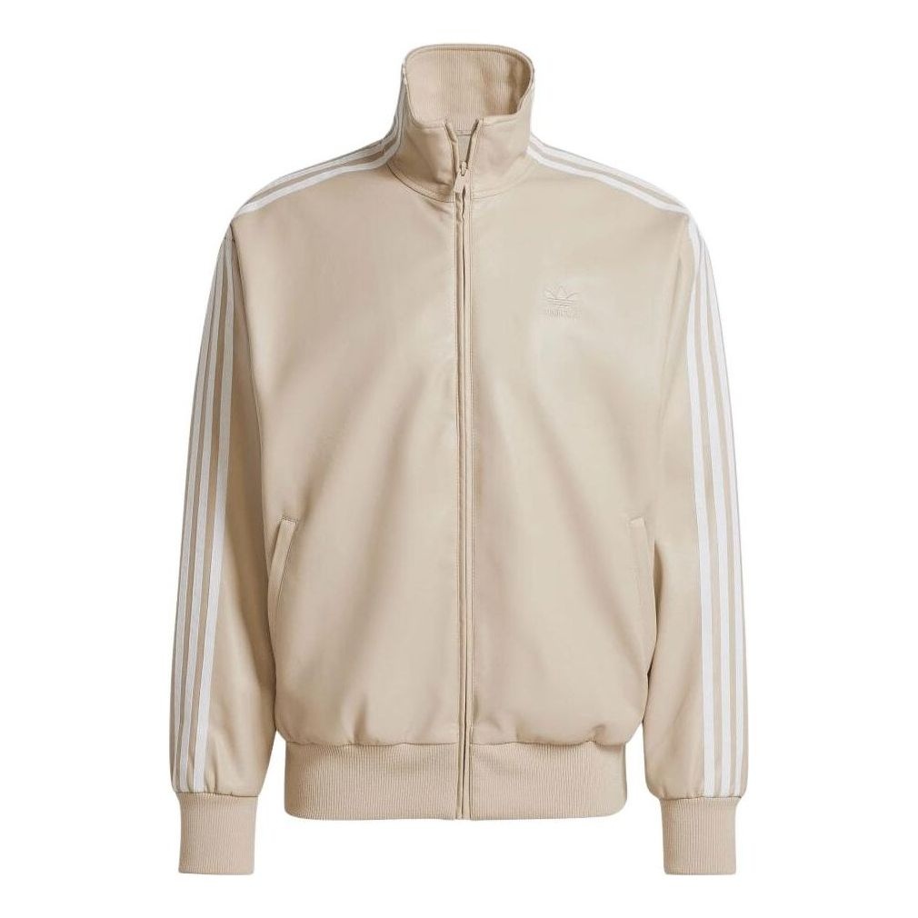 adidas Firebird Adicolor Three Stripes Synthetic Fabric Loose Jacket Asia Sizing 'Beige' IZ4036 - 1