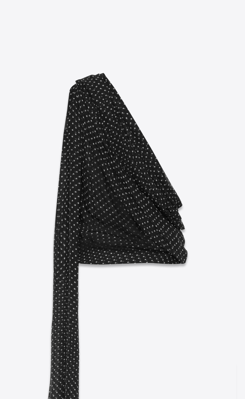 draped one-shoulder top in dotted silk muslin 4