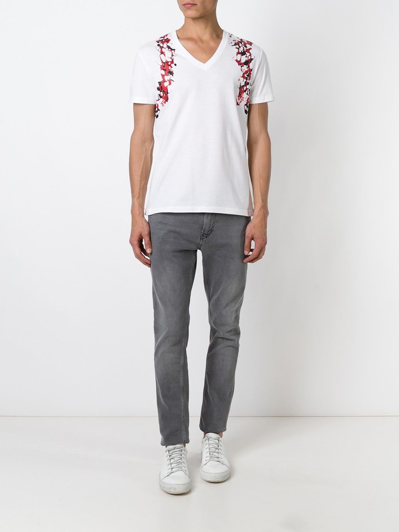 Alexander McQueen marbled print T-shirt outlook