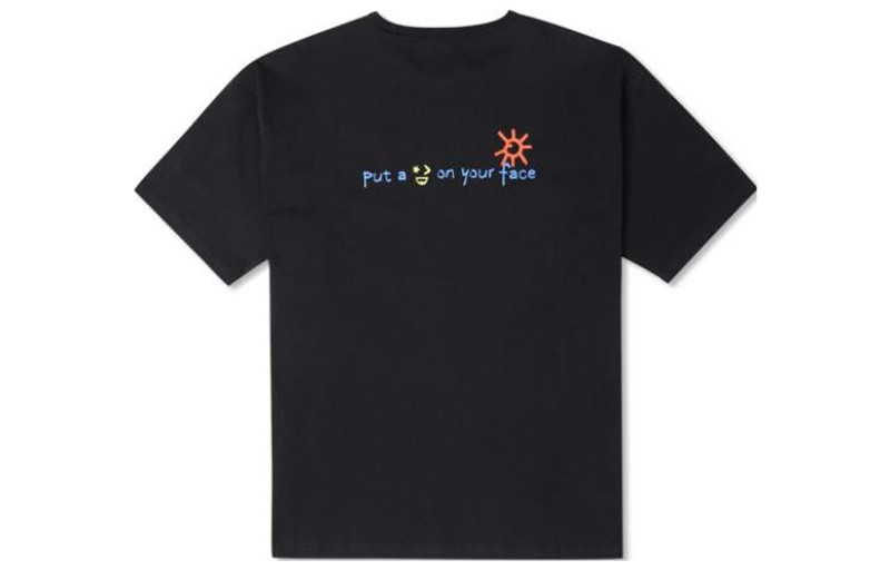 Converse Converse Put-a-Smile-On-Your-Face Logo T-Shirt 'Black' 10024879-A02 outlook