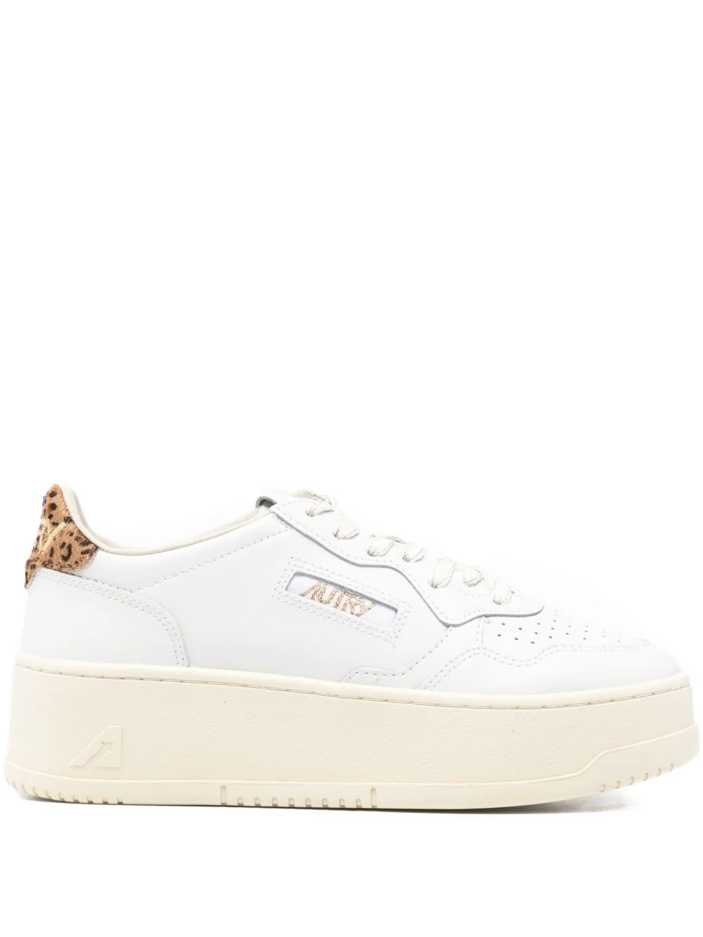 Medalist platform leopard-panel sneakers - 1