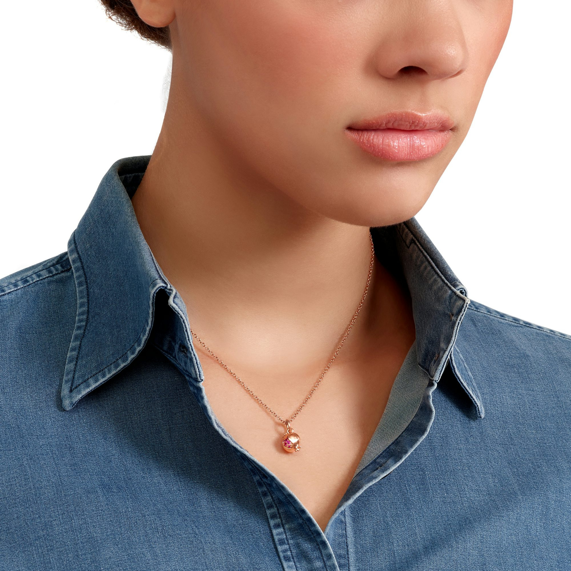 ROSE GOLD & RUBY POMEGRANATE CHARM - 3