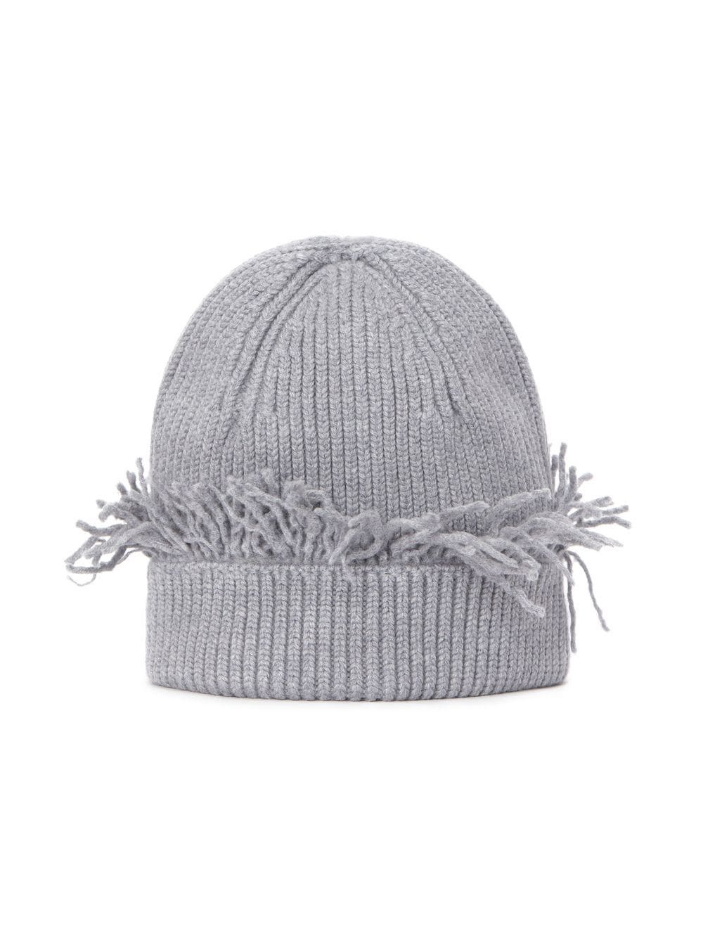 fringed-edge ribbed beanie - 3