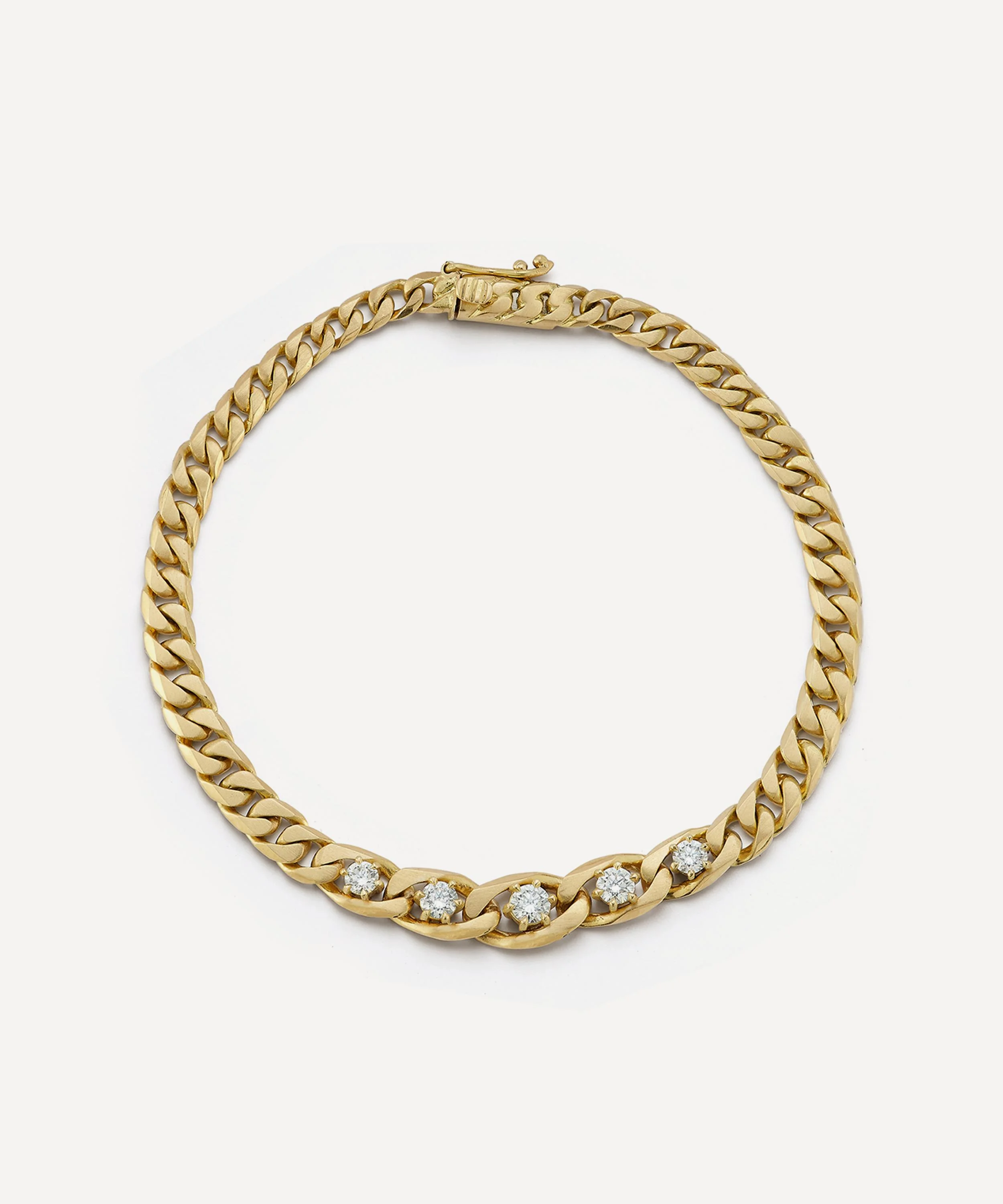 18ct Gold Piper Diamond Curb Bracelet - 1