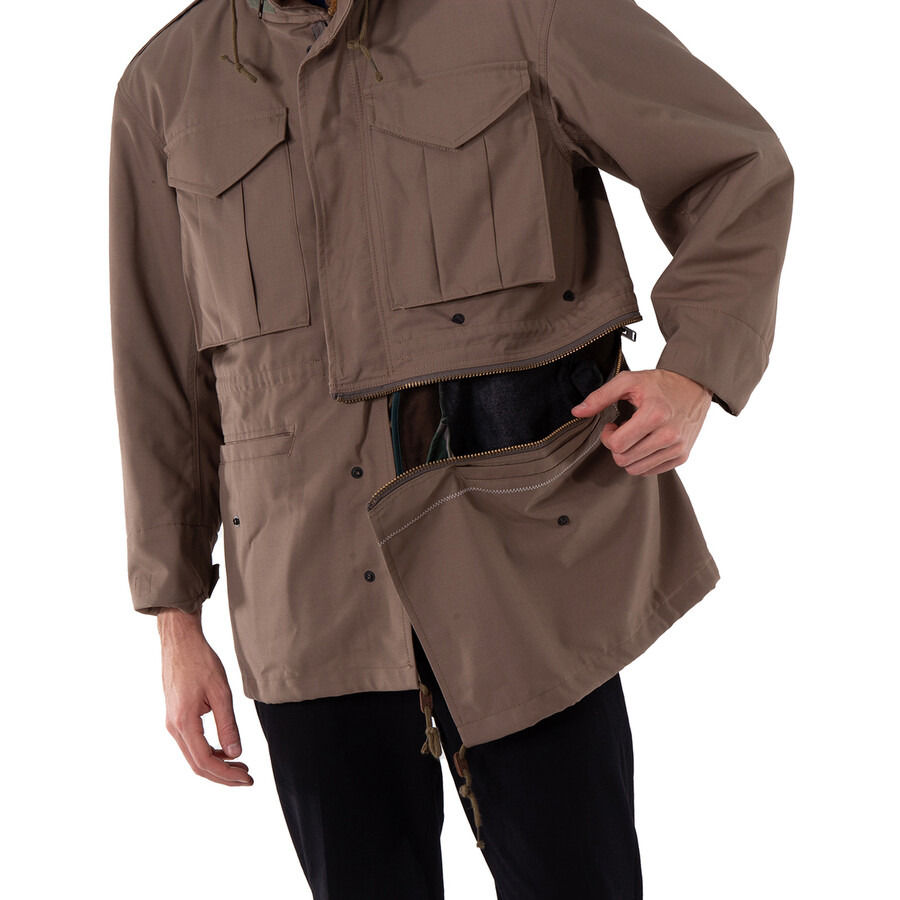 Kolor Men's Beige Shearling-Collar Drawstring Jacket - 4