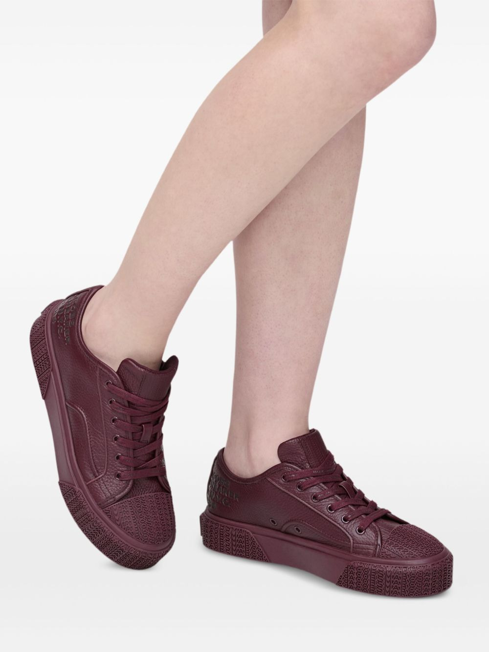 embossed-logo platform sneakers - 5