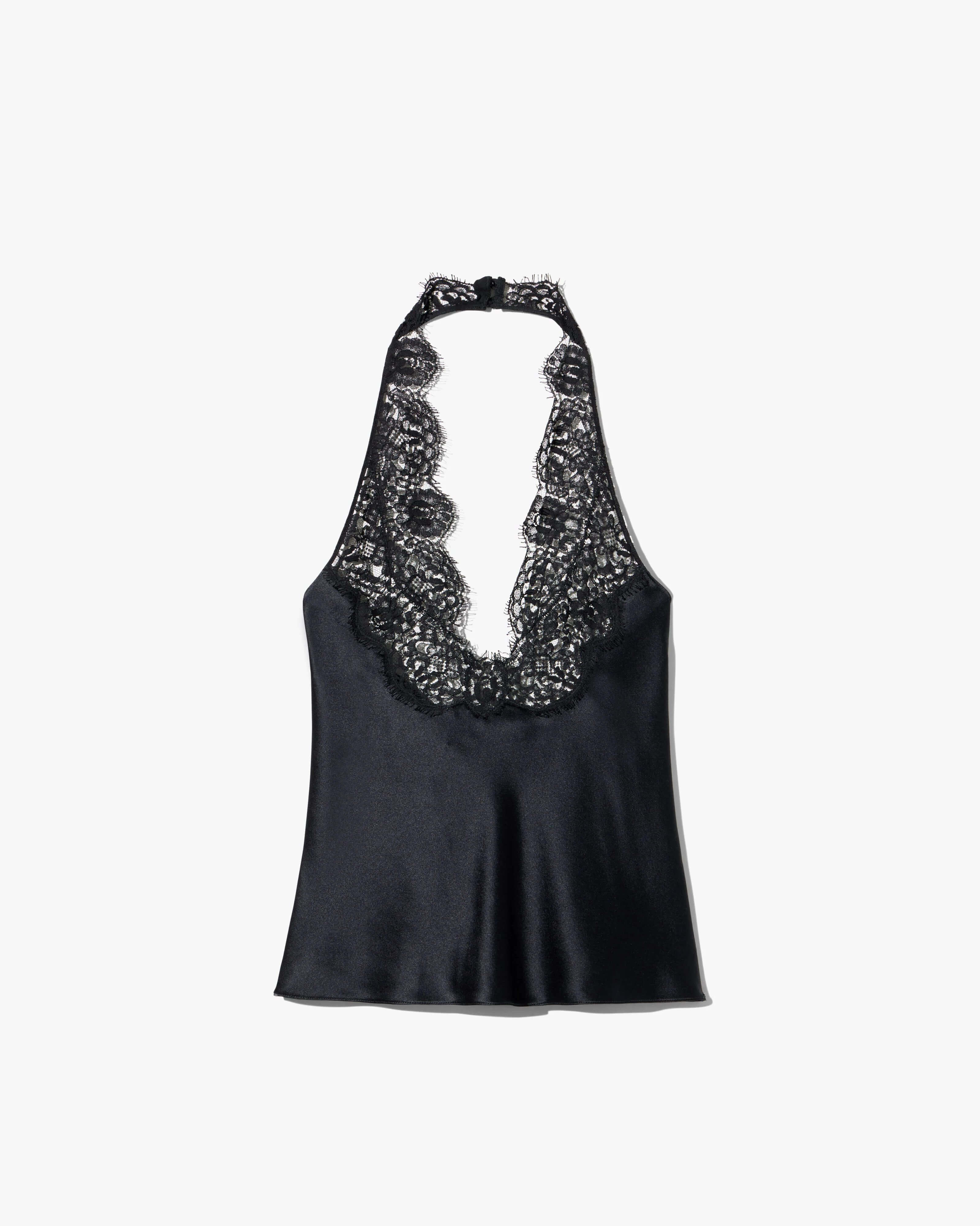 TEO LACE HALTERNECK SILK TOP - 1