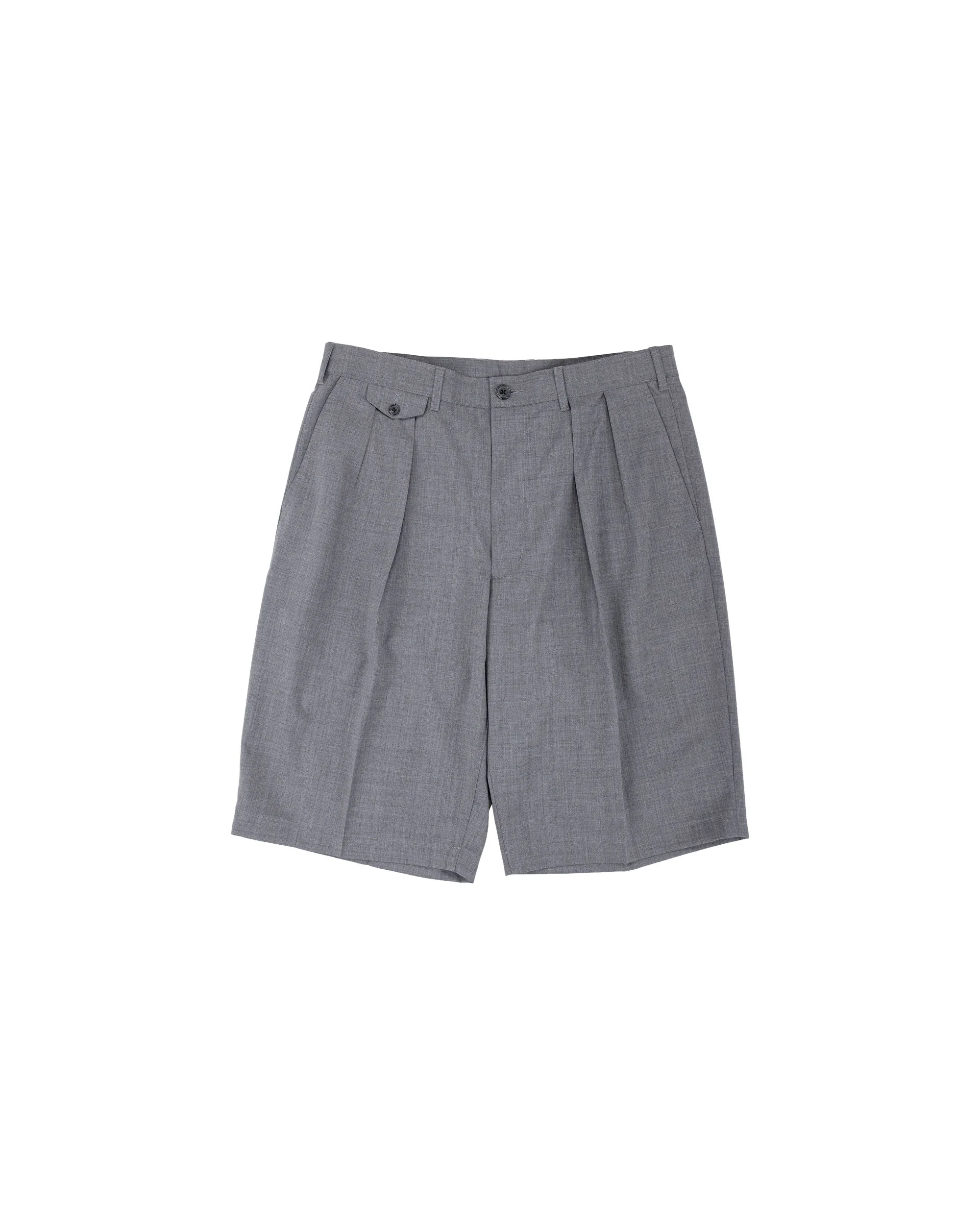 2Pleats Shorts Wool Tropical Grey - 1