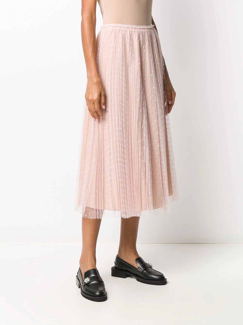 pleated tulle midi skirt - 3