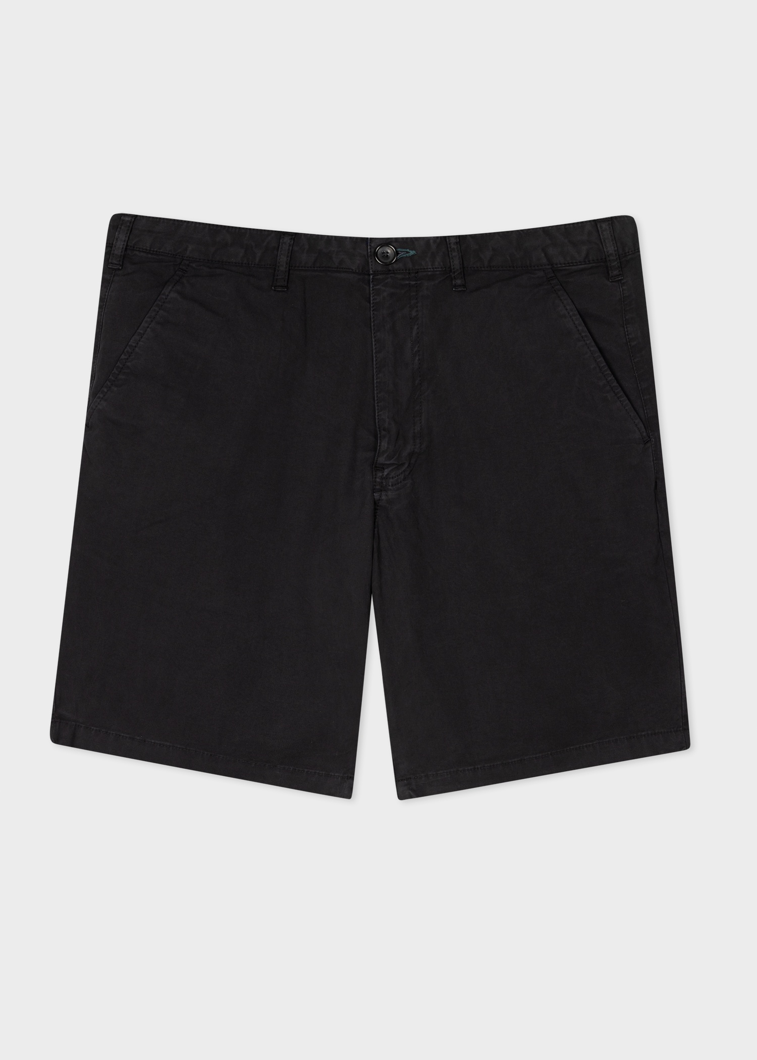 Black Cotton-Twill 'Broad Stripe Zebra' Shorts - 1