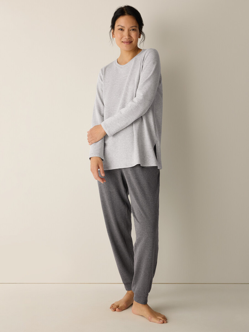 Striped Cozy Brushed Terry Long Top 3