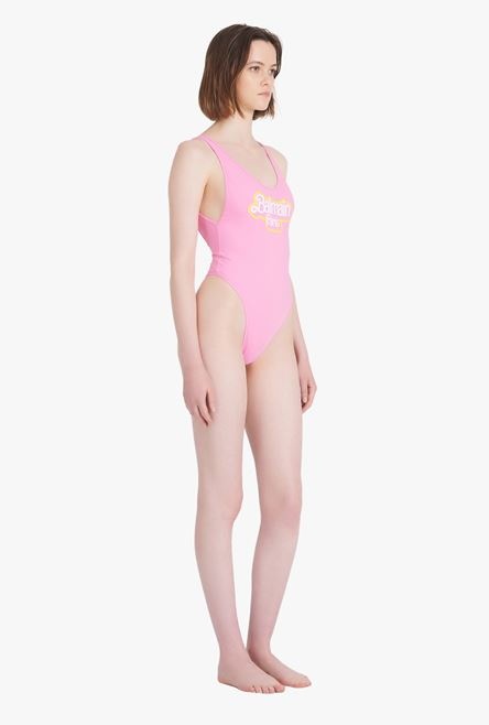 Balmain x Barbie - Light pink racerback one-piece with white Balmain Paris logo - 7