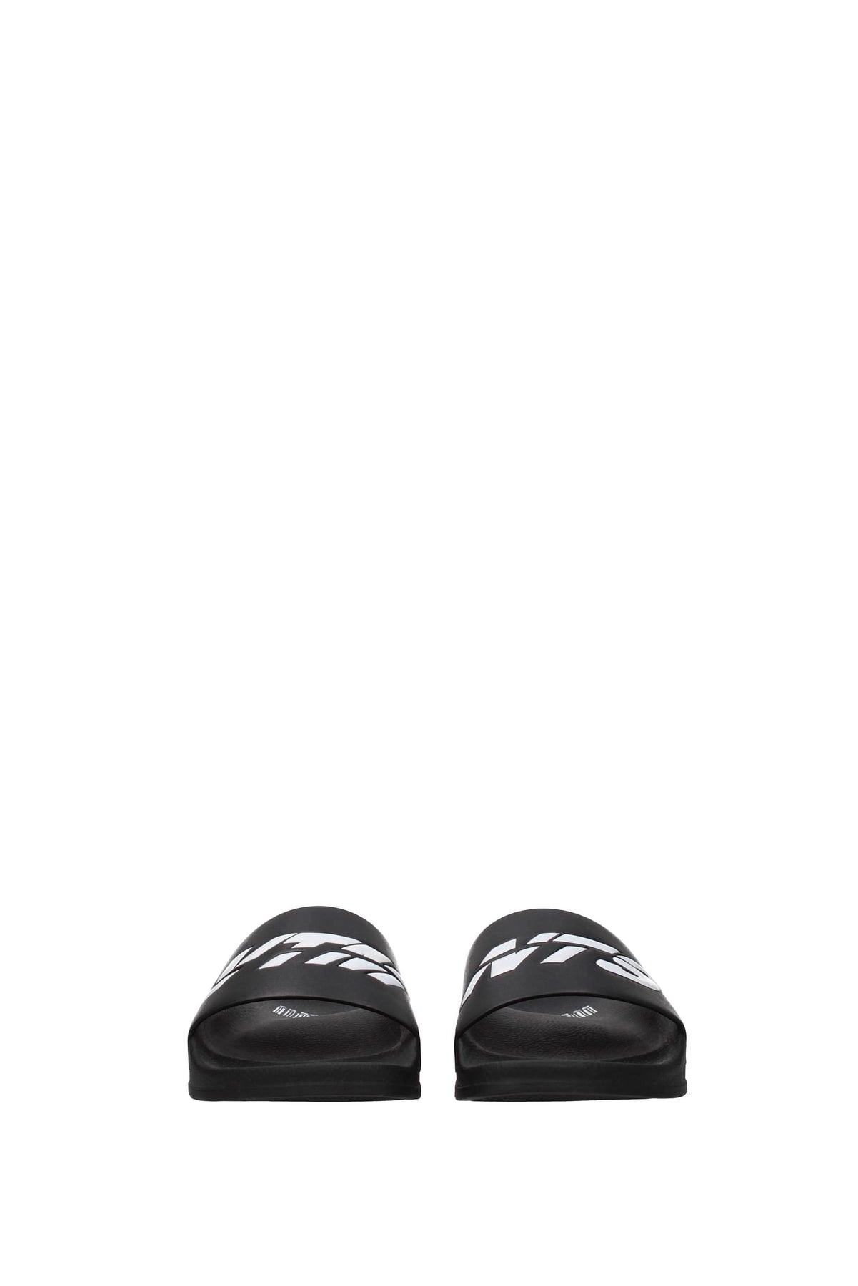 Slippers and clogs Leather Black White - 2