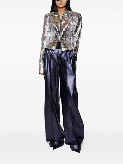 LaQuan Smith panelled high-shine trousers outlook