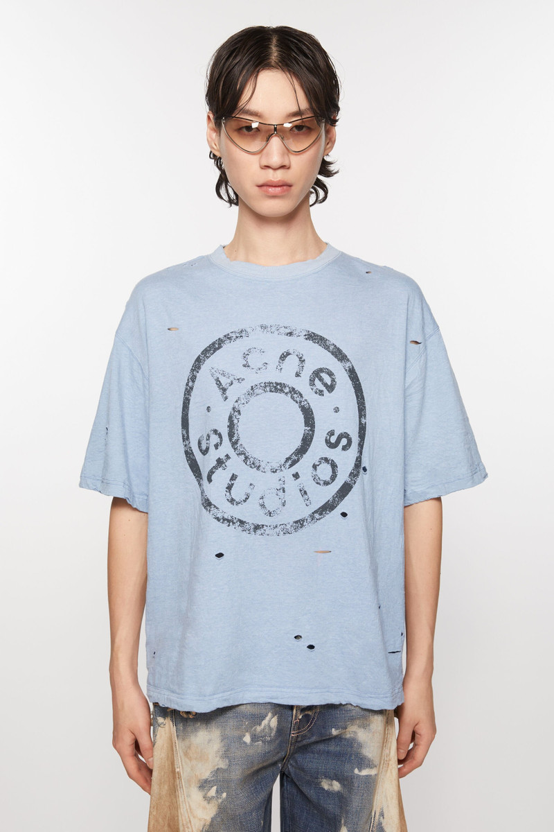 Acne Studios Logo t-shirt - Relaxed fit - Blue melange outlook