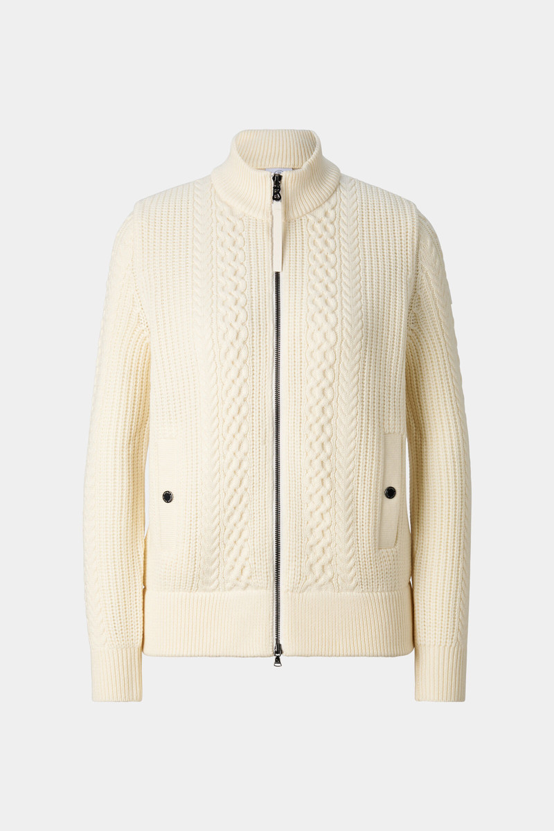 Zamila Knitted Quilted Jacket in Off-White 1