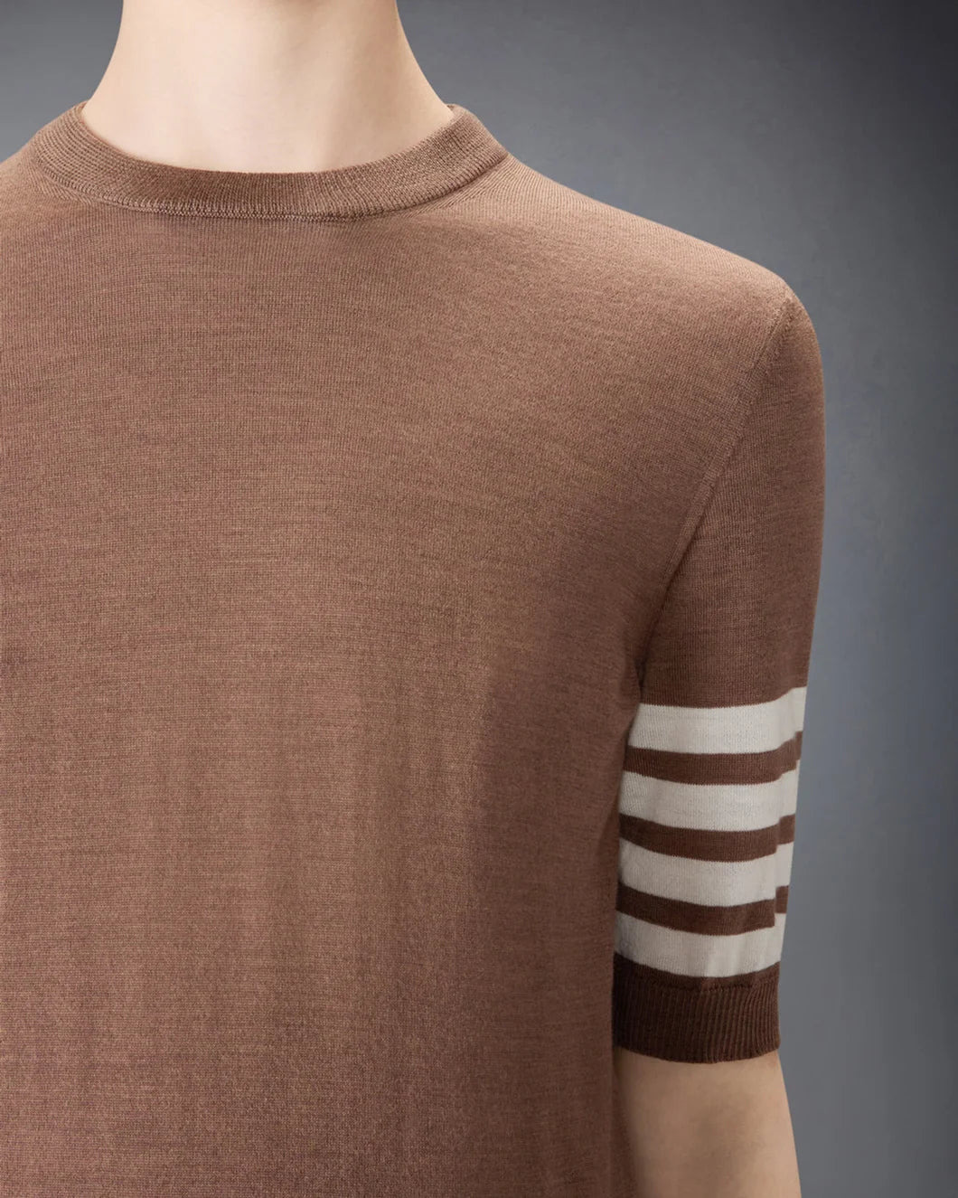 MERINO WOOL JERSEY STITCH 4-BAR TEE - 6