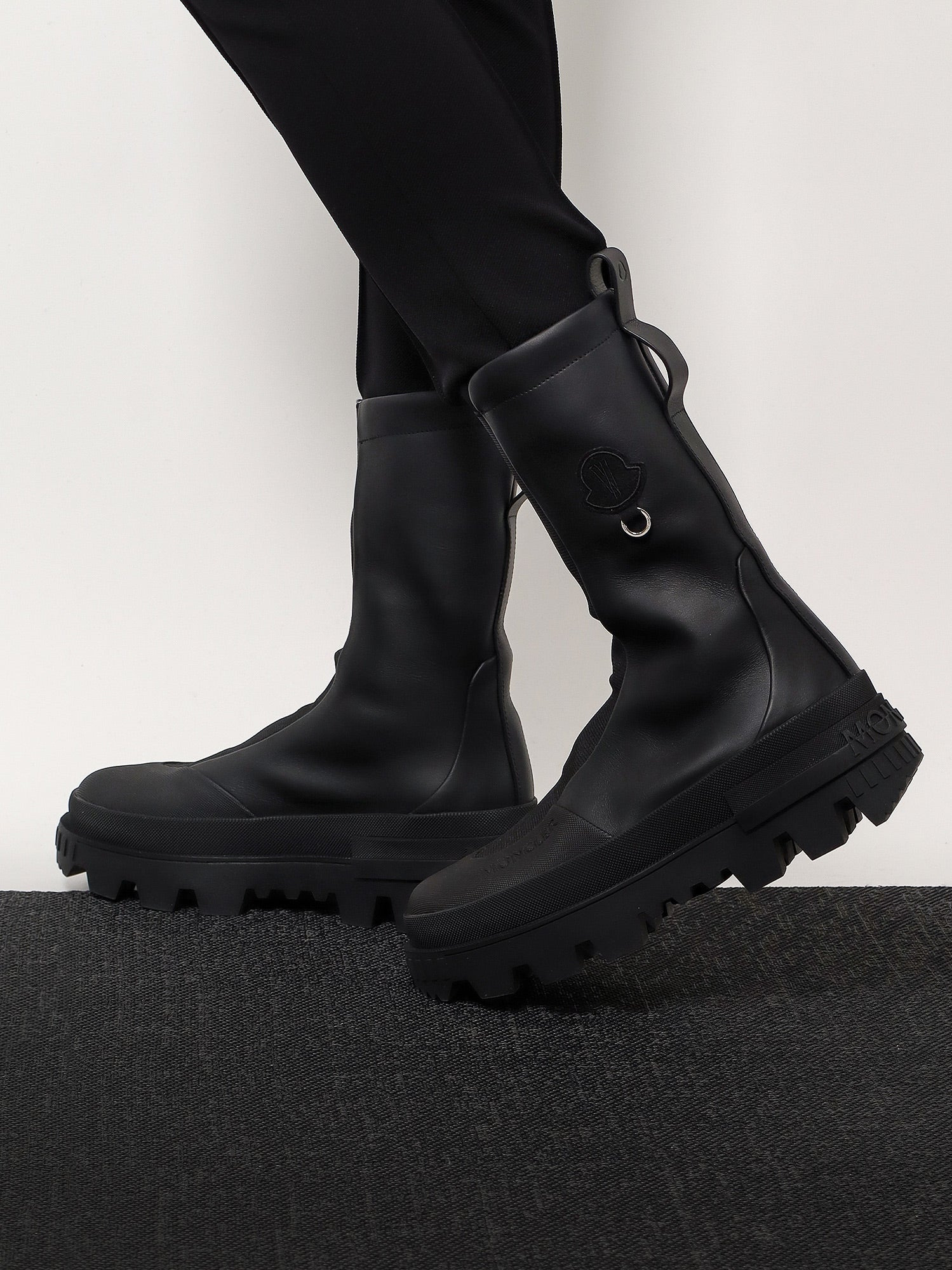 Salix 6 Moncler Willow Smith Letaher Boots With Stretch Inserts - 2