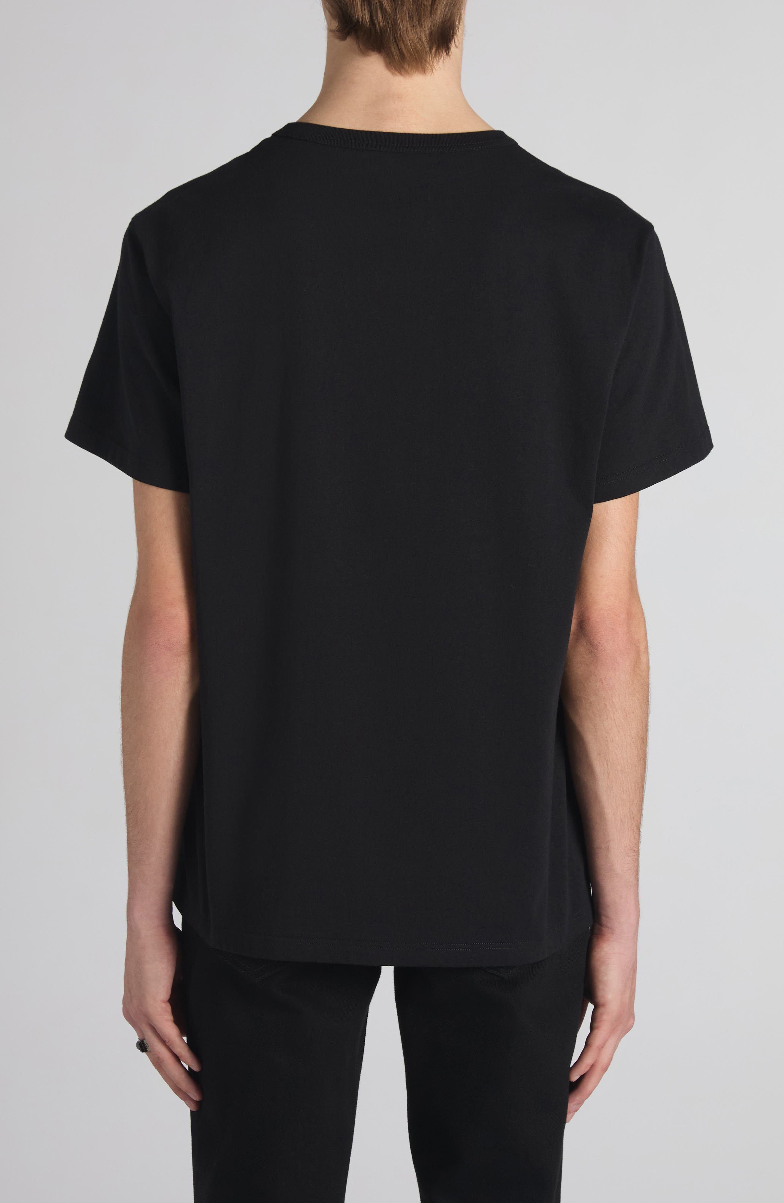 McQueen Logo Embroidered T-Shirt in Black/Yellow at Nordstrom - 3