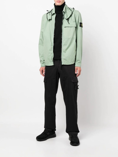 Stone Island logo-patch hooded jacket outlook