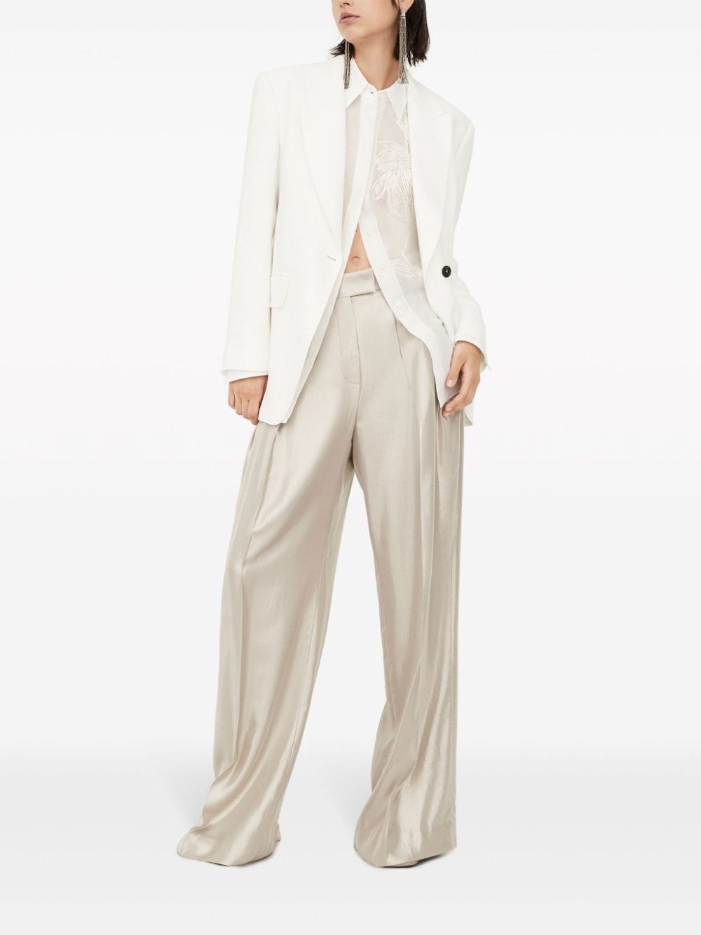 pleated wide-leg trousers - 2