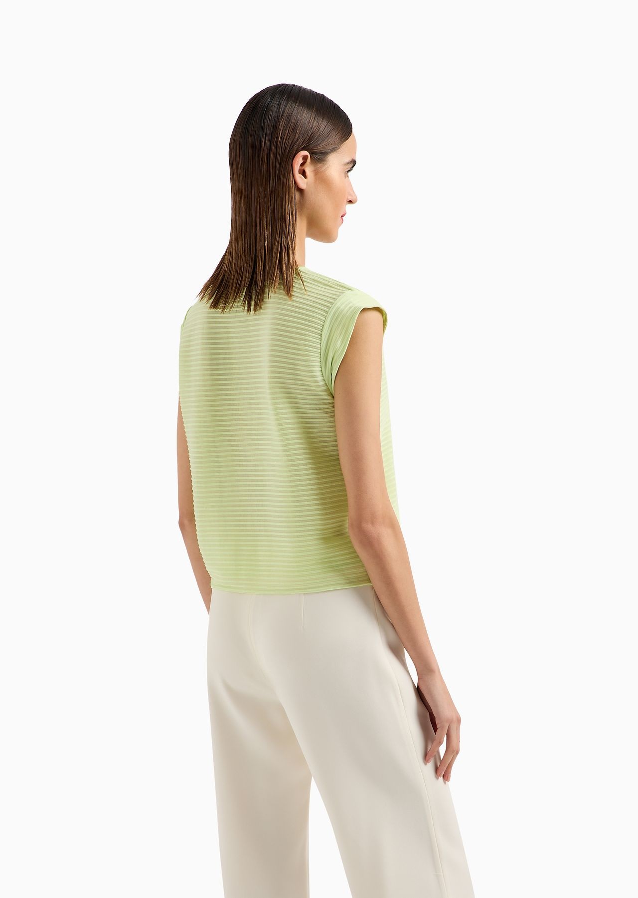 Short-sleeved ottoman-effect jersey top - 3