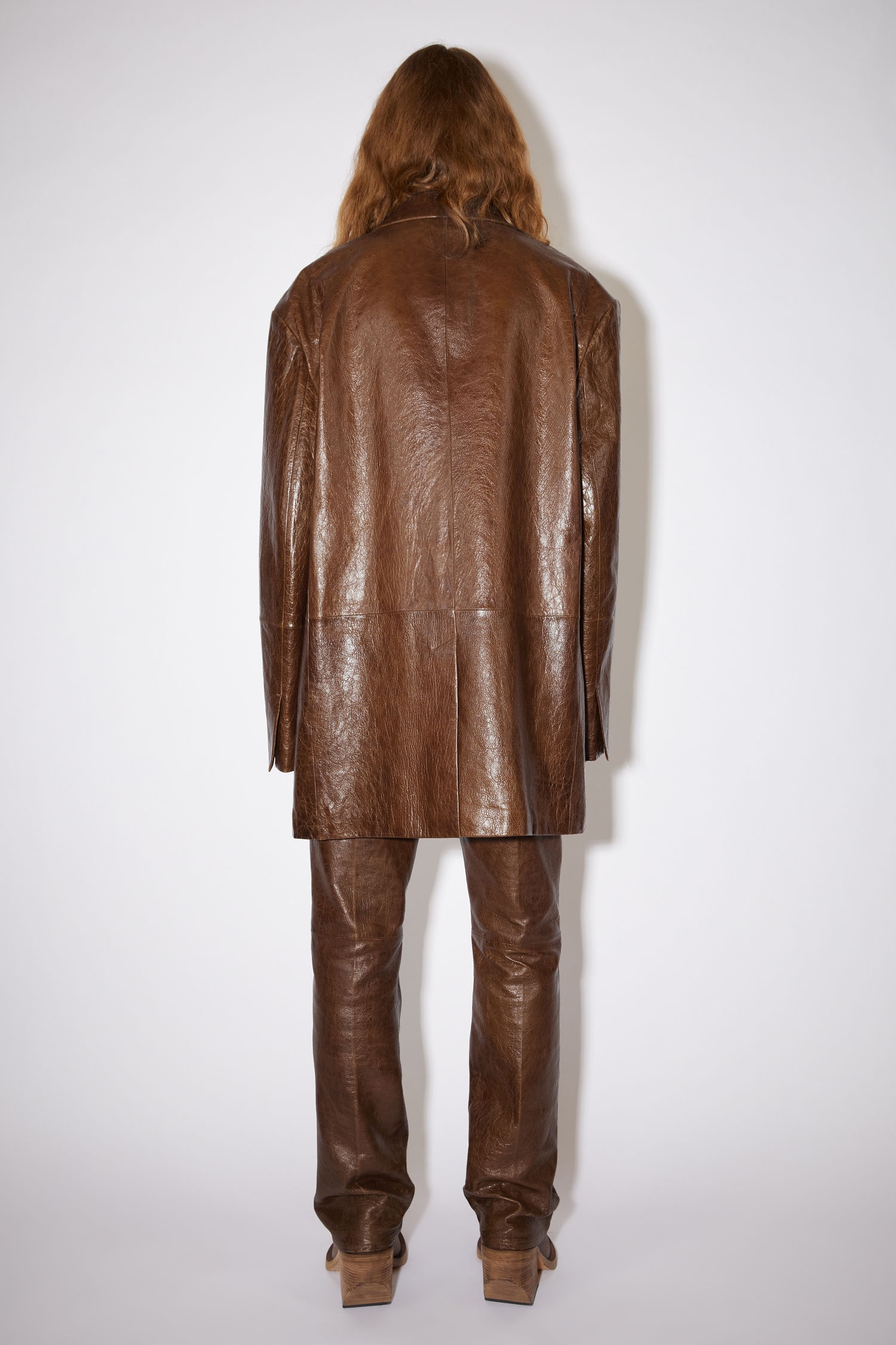 Leather suit jacket - Caramel brown - 3