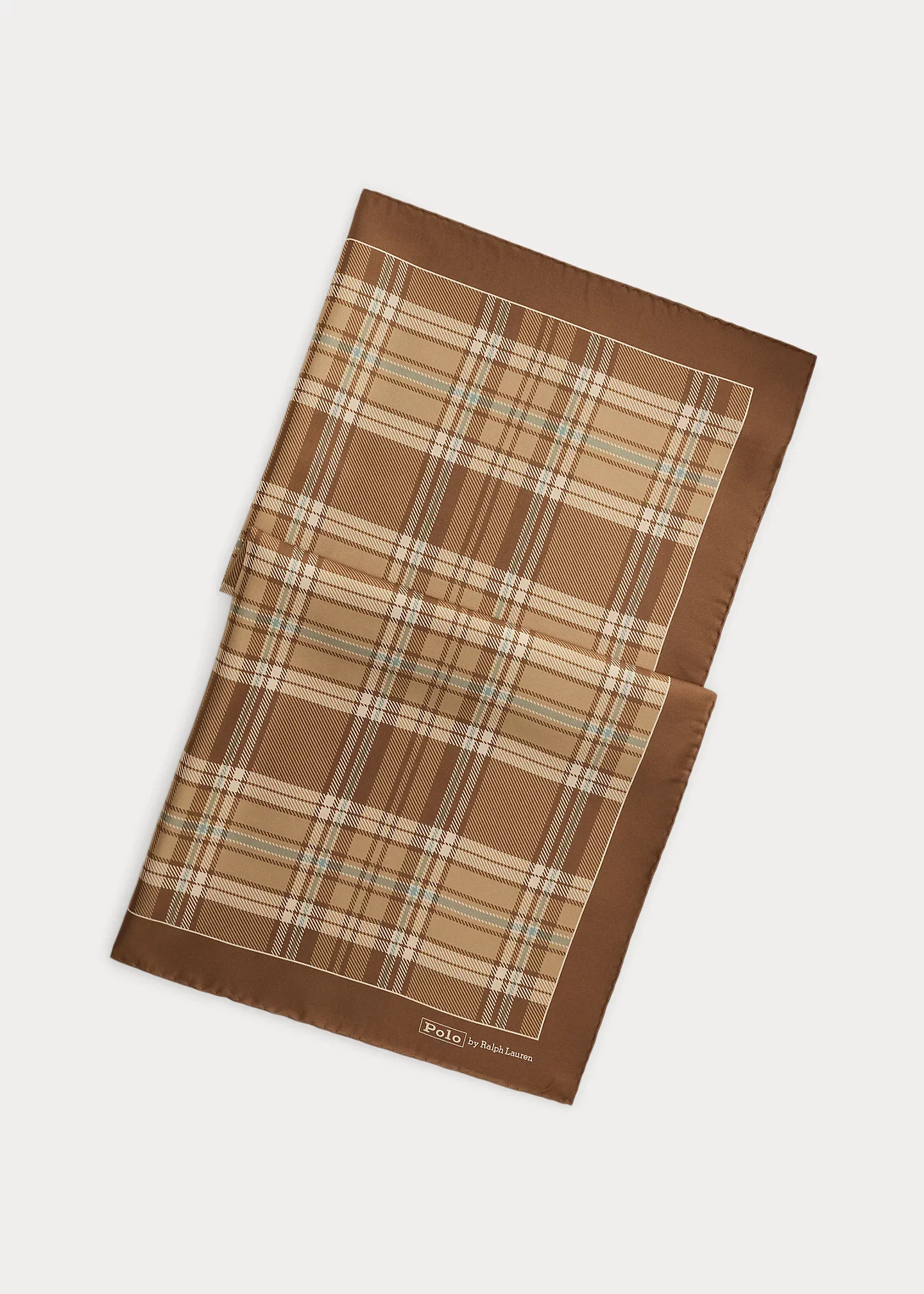 Plaid Silk Square Scarf - 1