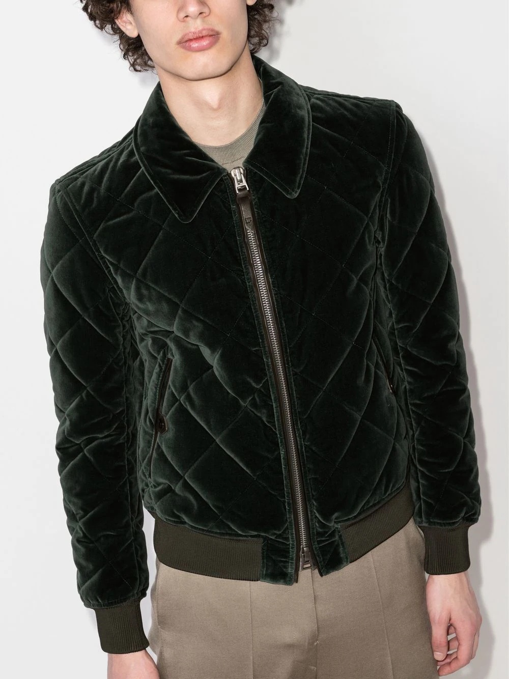 quilted velvet bomber jacket - 2