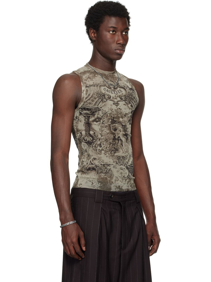 Beige 'The Oversized Médallion' Tank Top 2