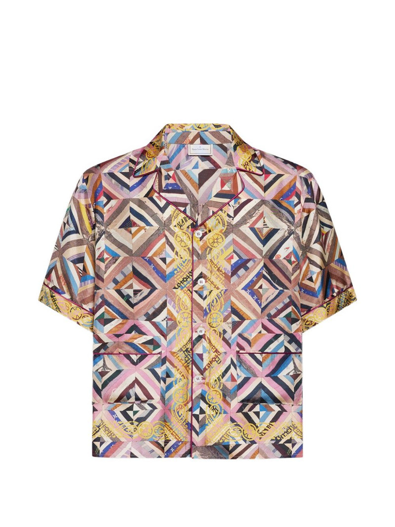 mosaic-pattern short-sleeve shirt 1