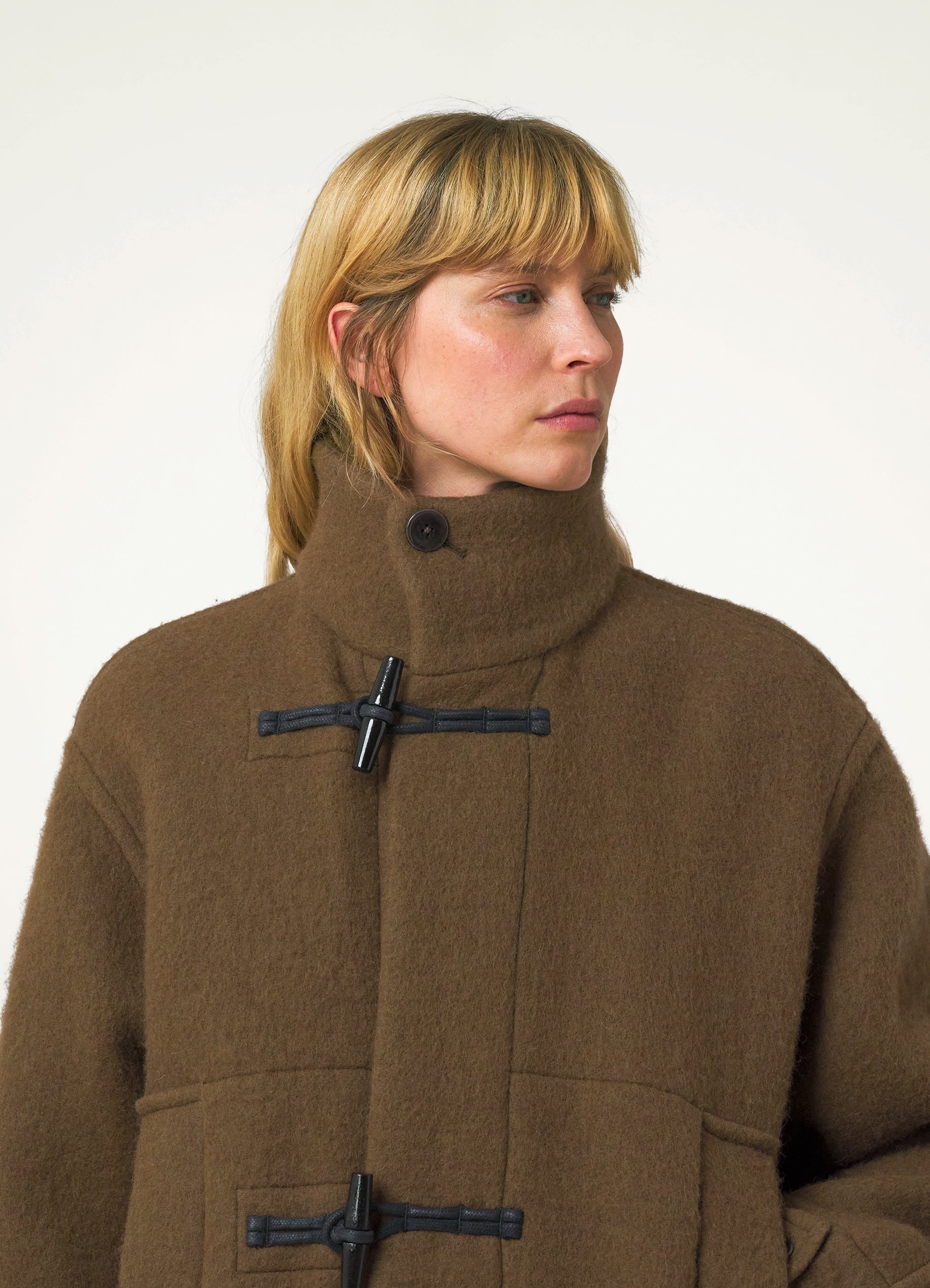 SHORT BATHROBE DUFFLE COAT - 5