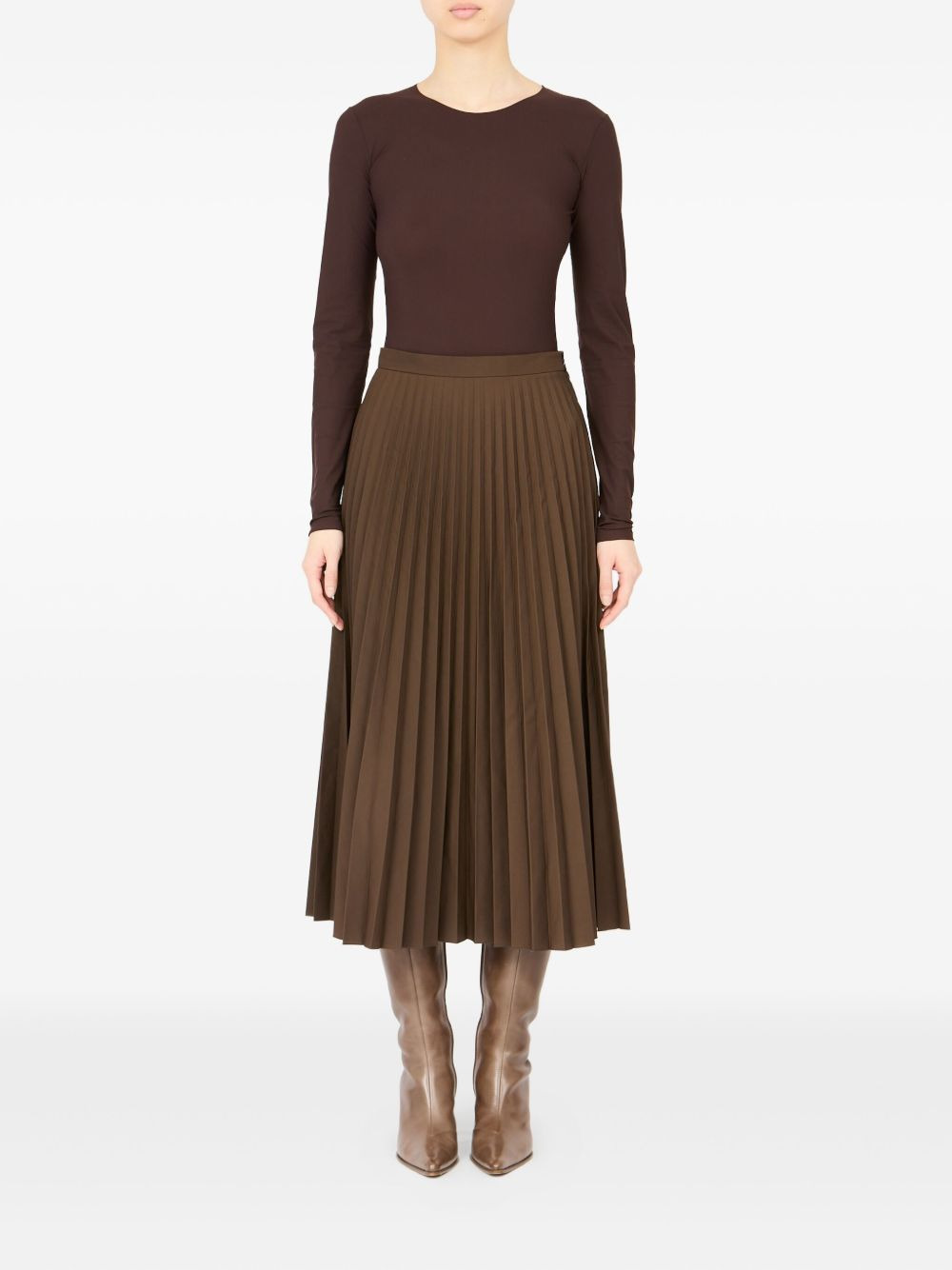 A-line midi pleated skirt - 2
