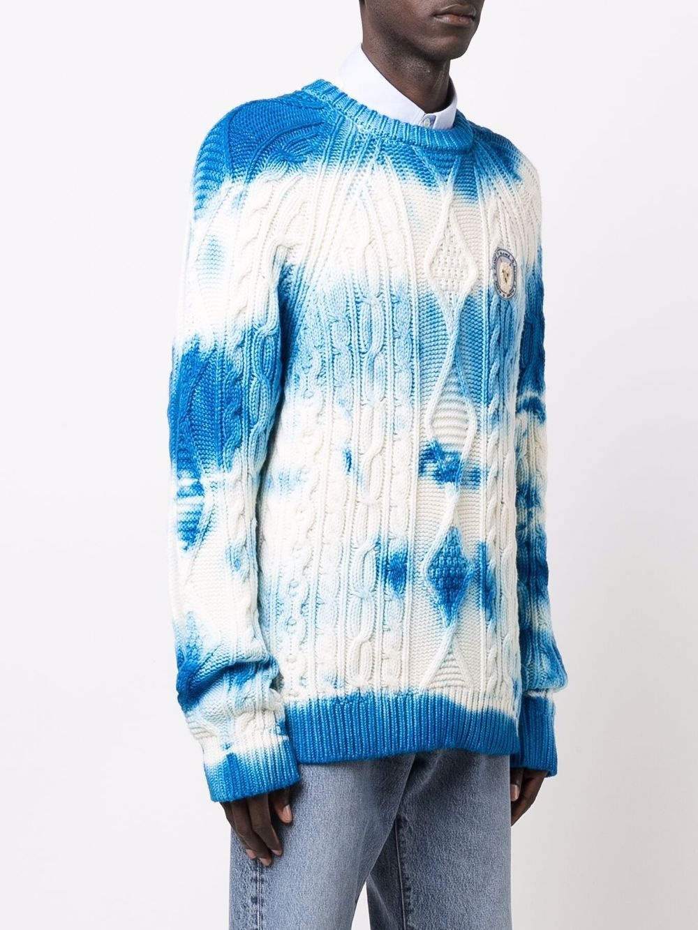 tie-dye cable-knit jumper - 3