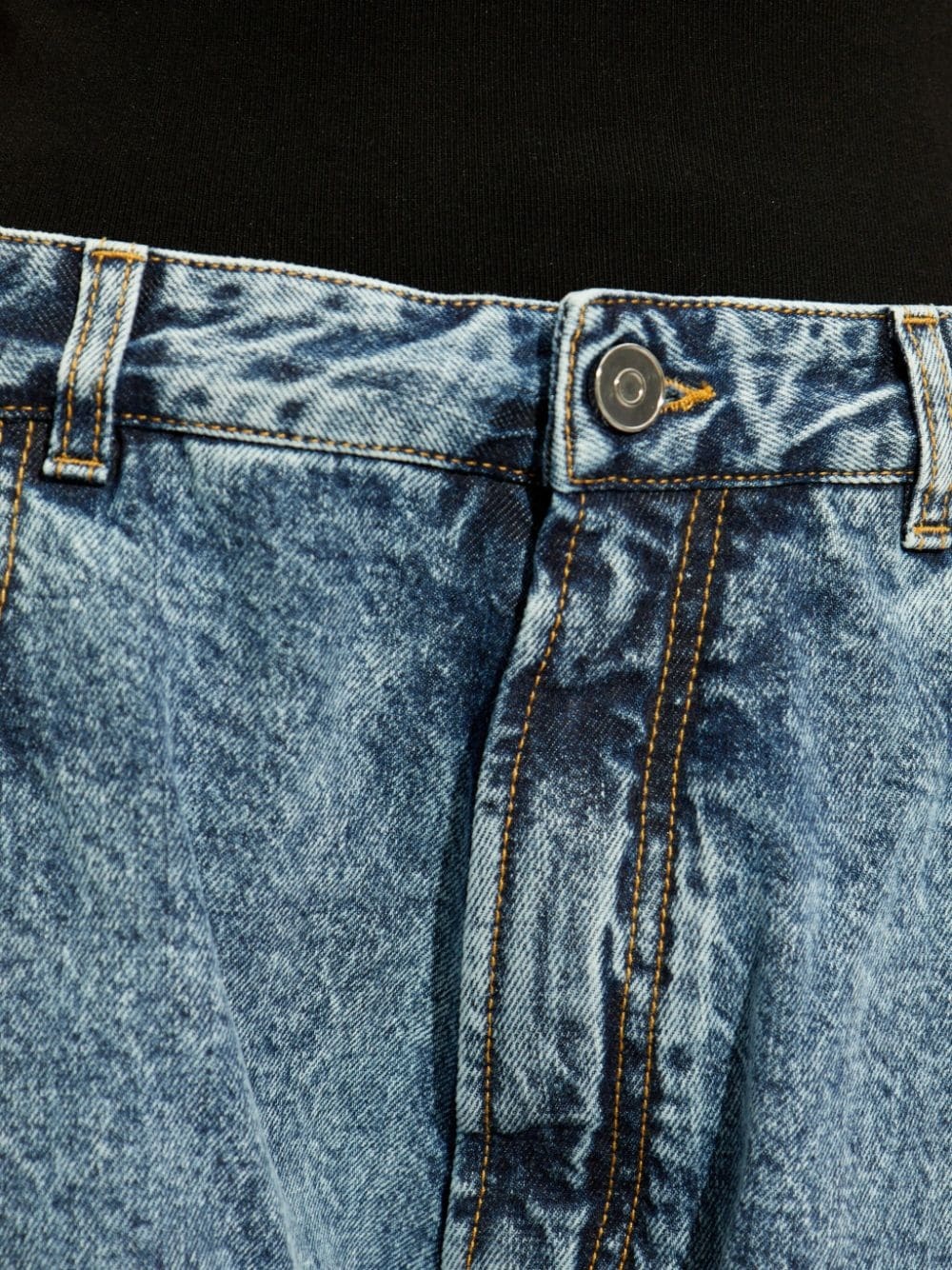 Knitted band denim jeans - 4