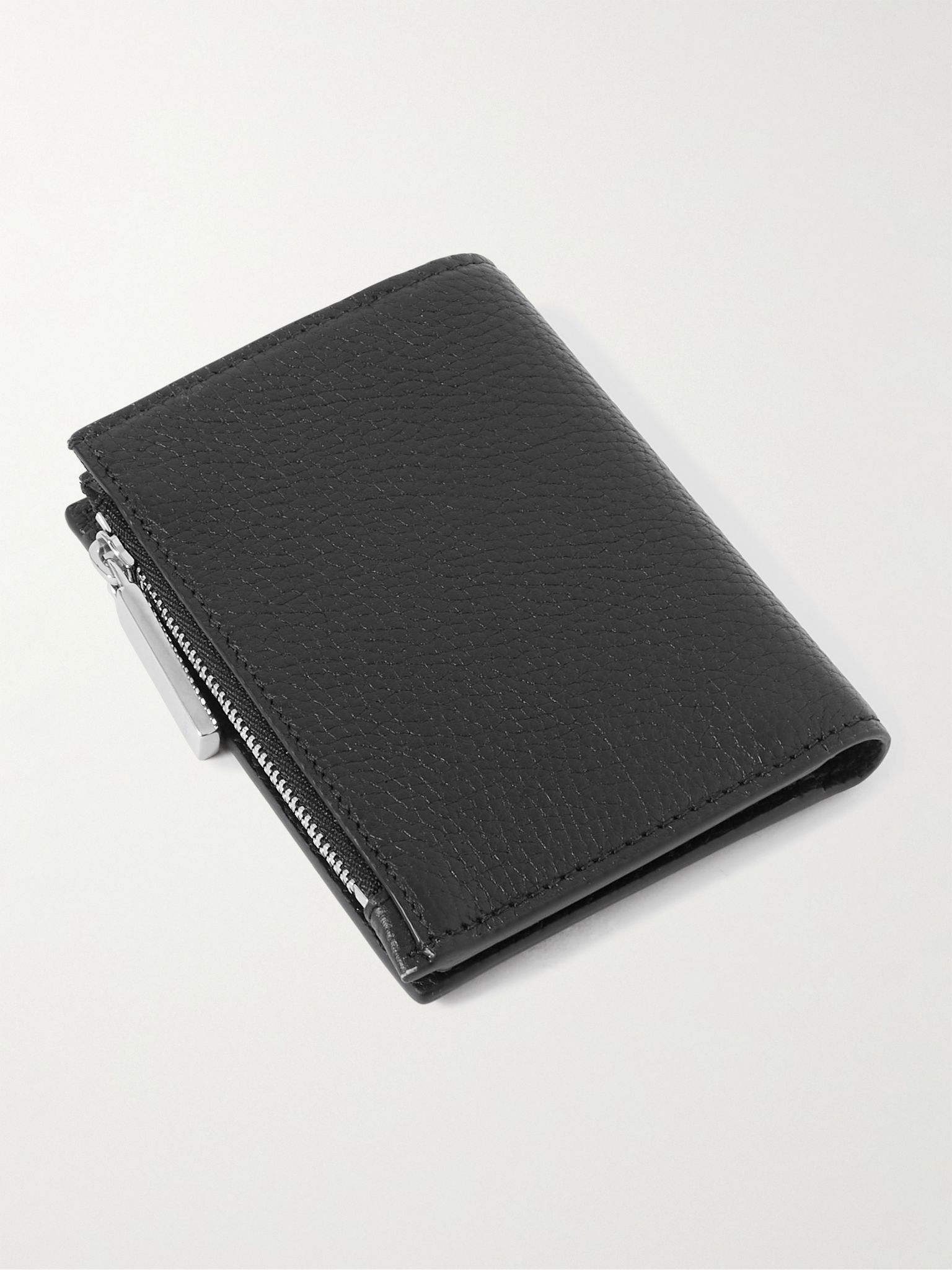 Logo-Embellished Full-Grain Leather Bifold Wallet Black - 2