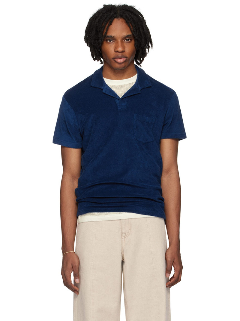 Navy Open Placket Polo - 1
