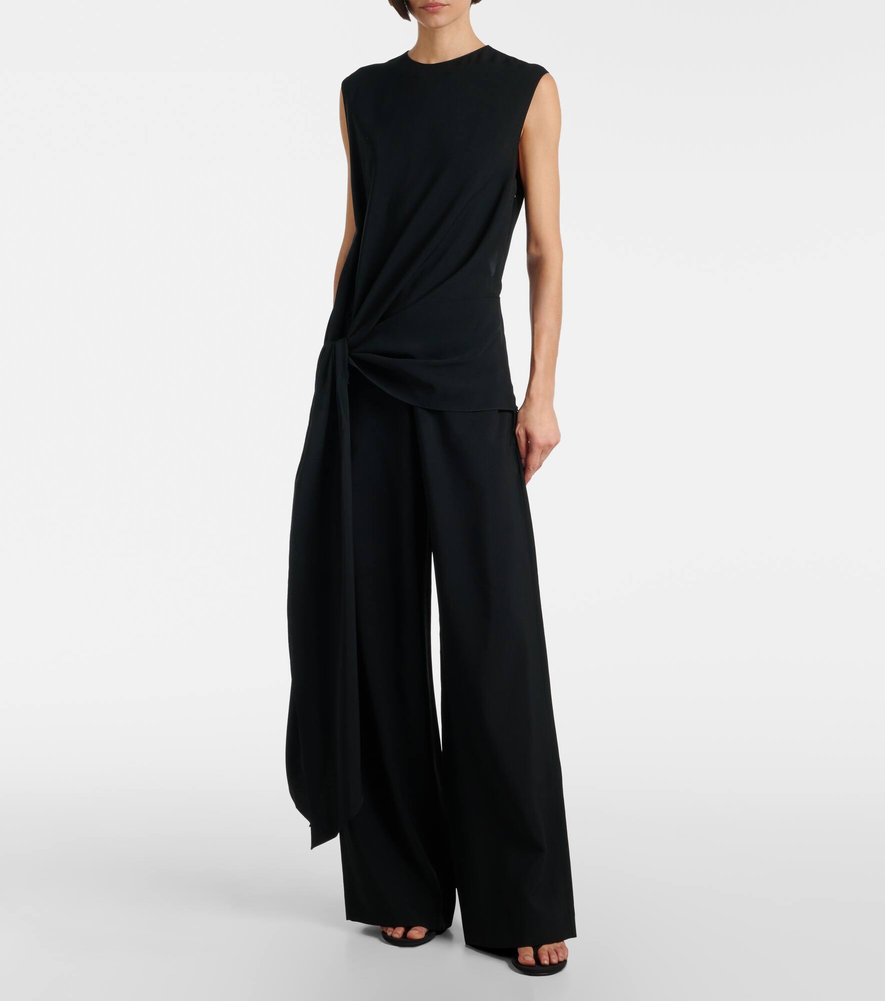 Tie gathered jersey jumpsuit - 2