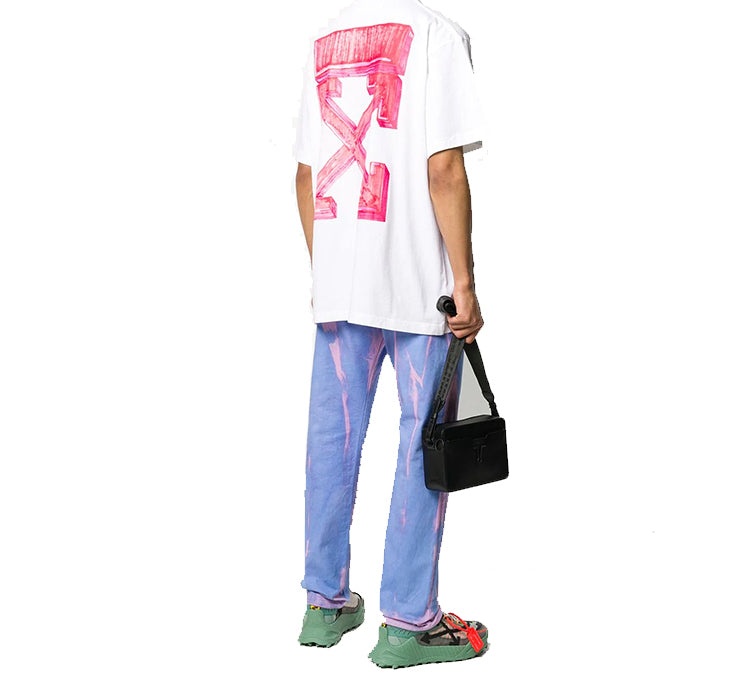 Off-White Back Arrow Printing Pattern Round Neck Short Sleeve Loose Fit White OMAA038E20JER0020125 - 5