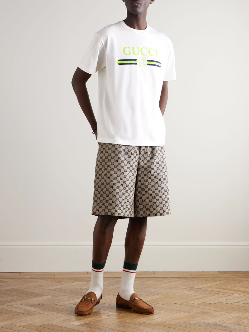 GUCCI Logo-Print Cotton-Jersey T-Shirt White outlook