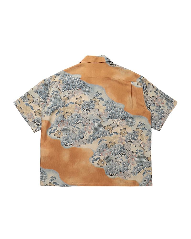CROSBY SHIRT S/S JACQUARD (SILK) BROWN - 2