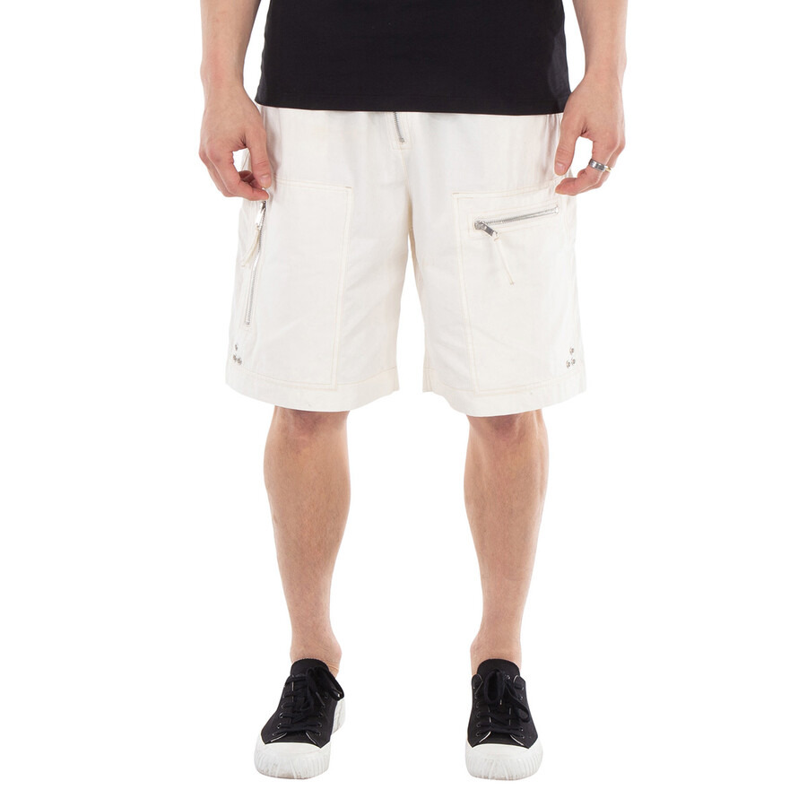 Isabel Marant Men's Beige Nahlan Elasticated Waistband Zip-Detailed Shorts - 3