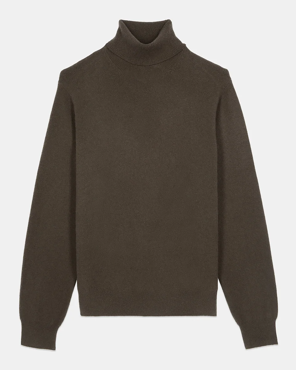 KHAKI CASHMERE SWEATER - 1