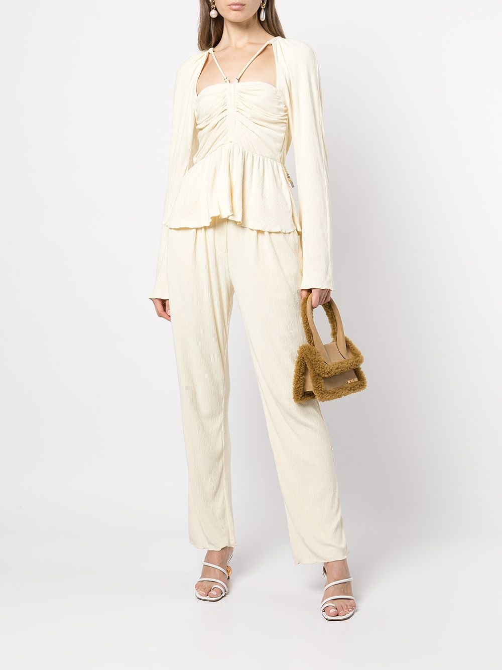 plissÃ© straight-leg trousers - 2