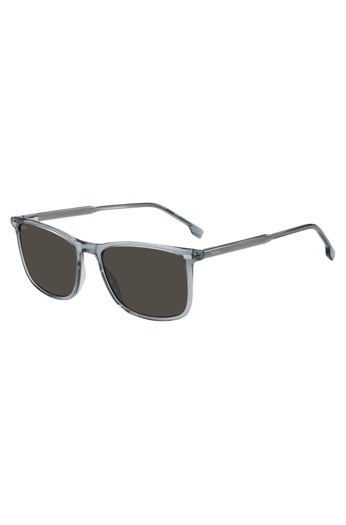 TRANSPARENT-BLUE SUNGLASSES WITH TEMPLE LOGO - 1