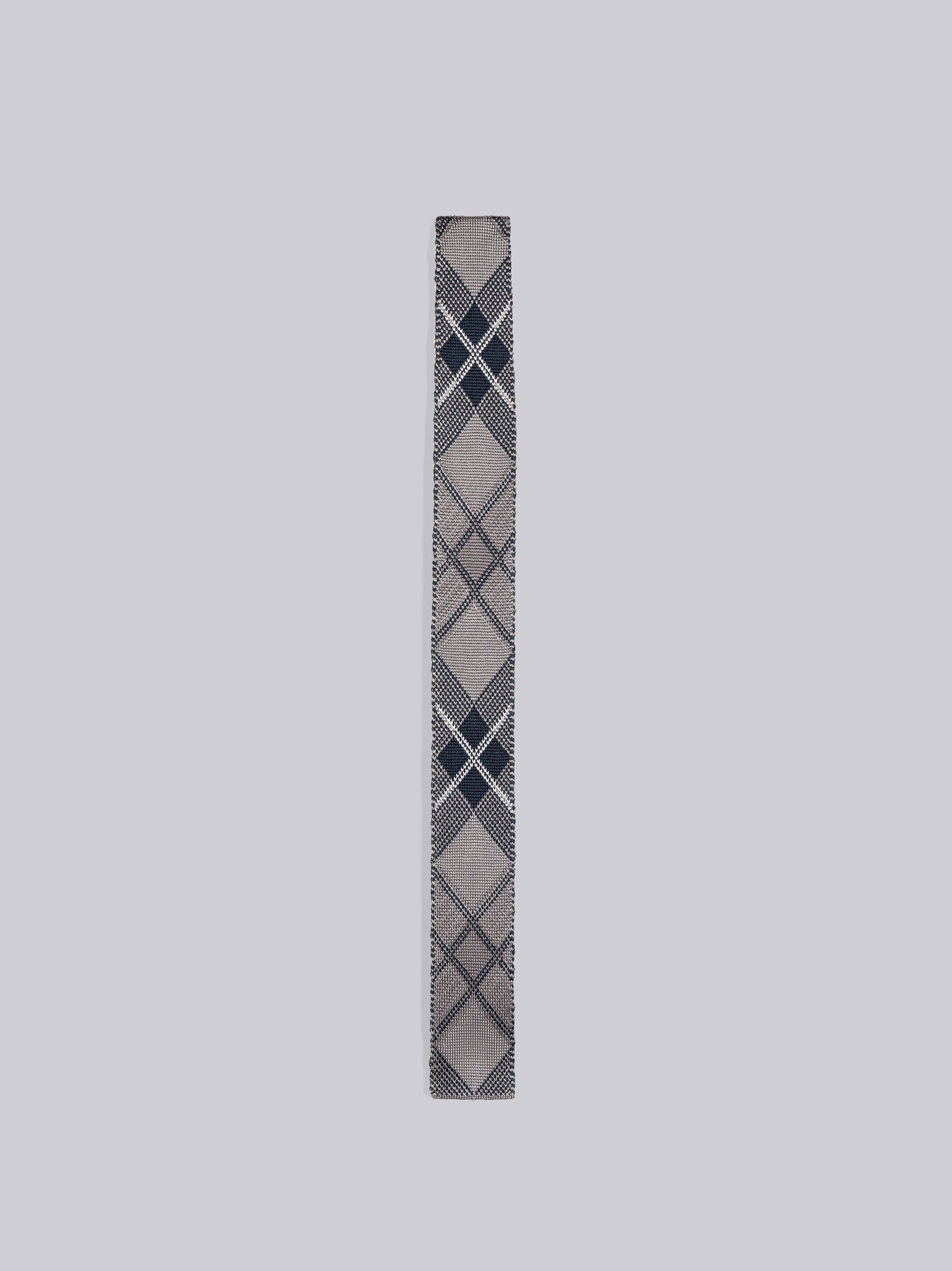 Silk Knit Jacquard Tartan Tie - 1
