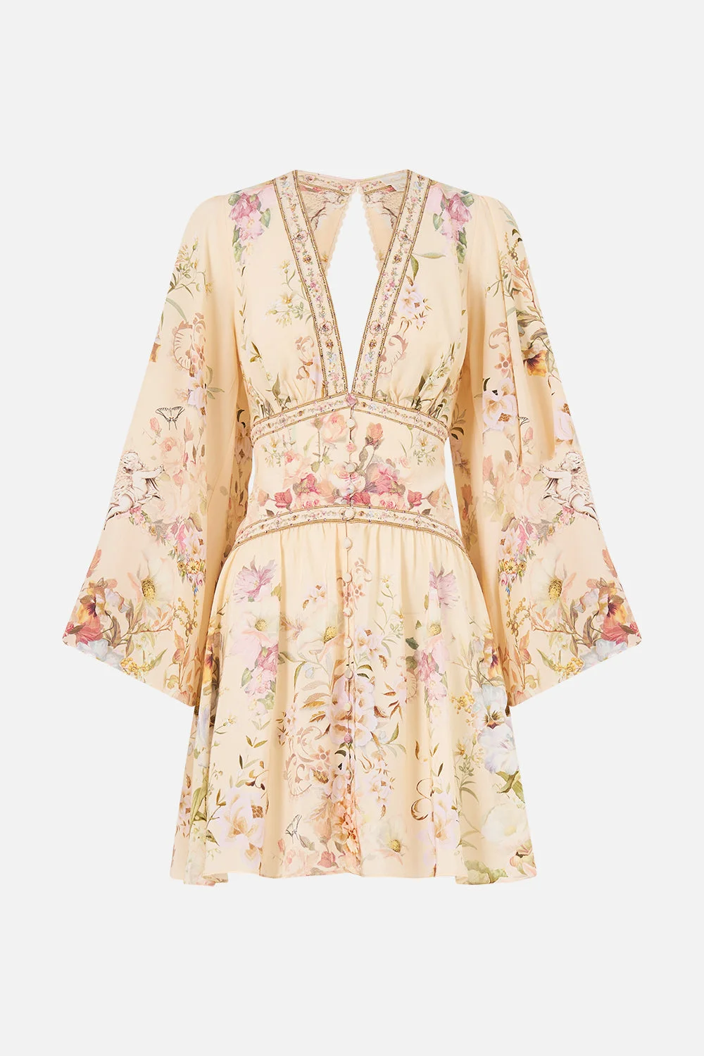 BUTTON DOWN SHORT DRESS WITH OPEN BACK - 1