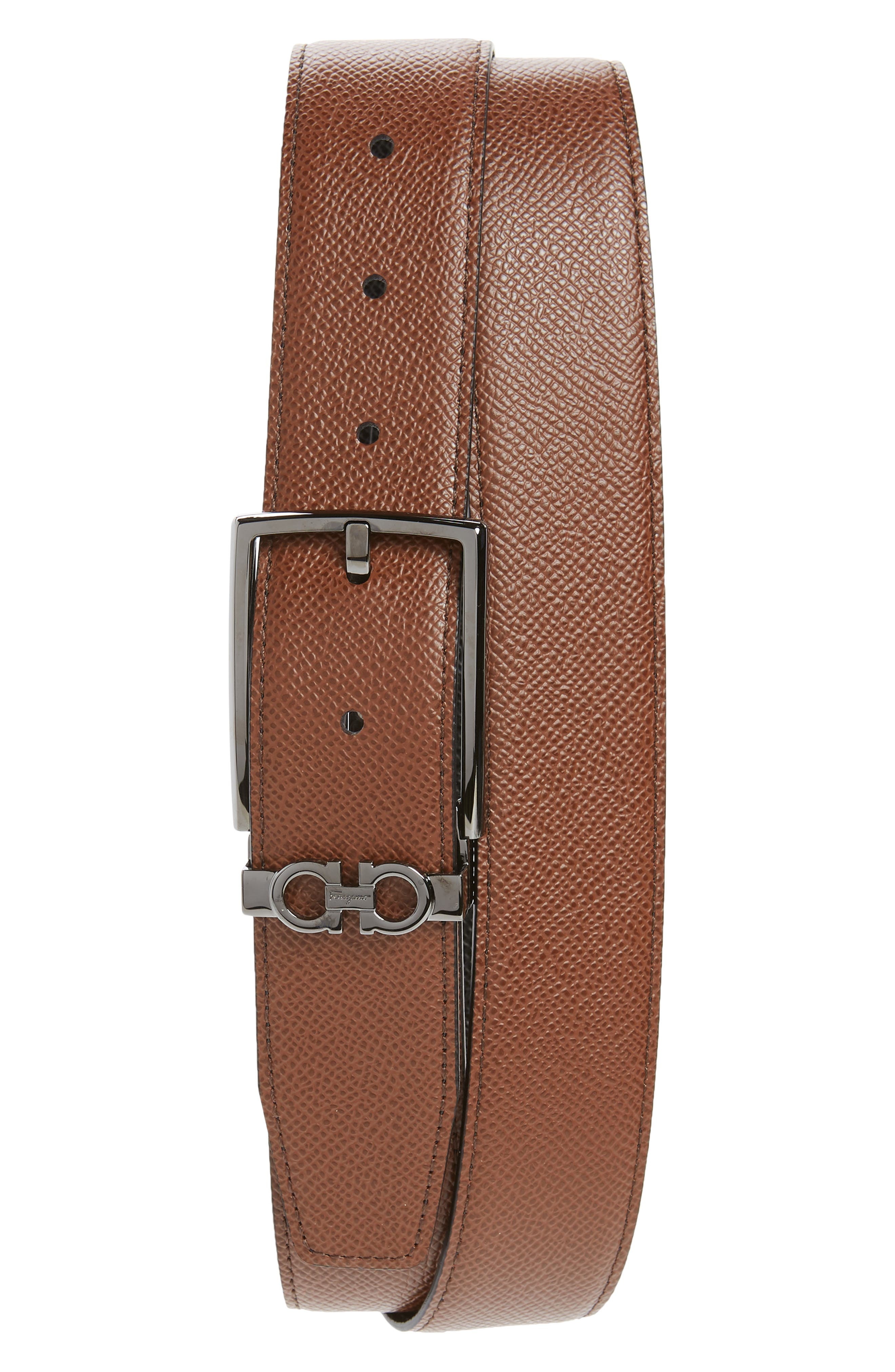 FERRAGAMO Reversible Leather Belt in Radica Tan /Nero at Nordstrom - 1