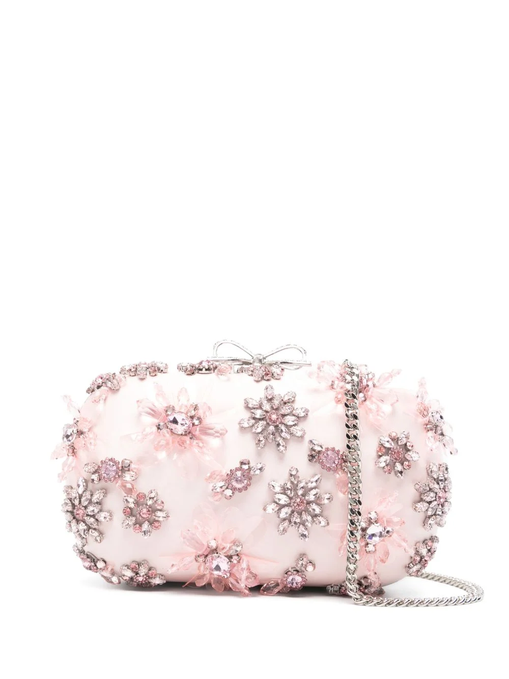 floral-embellished clutch bag - 1