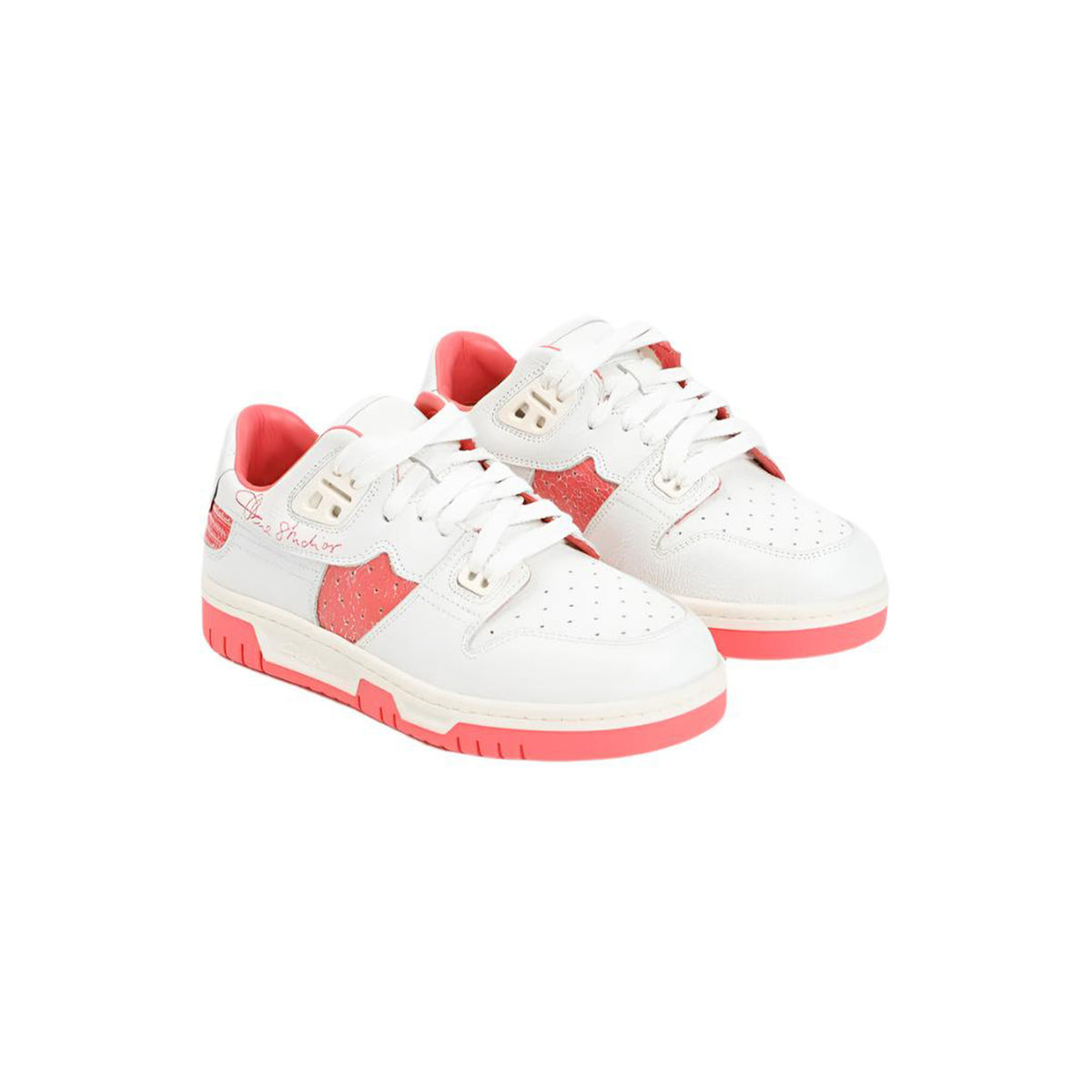 LOW TOP SNEAKERS (WHITE/ELECTRIC PINK) - 2